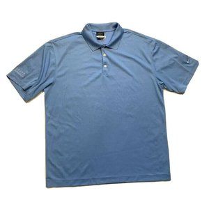 Nike Golf Polo Shirt Mens Large‎ L Dri-Fit Short Sleeve Athletic Swoosh Blue